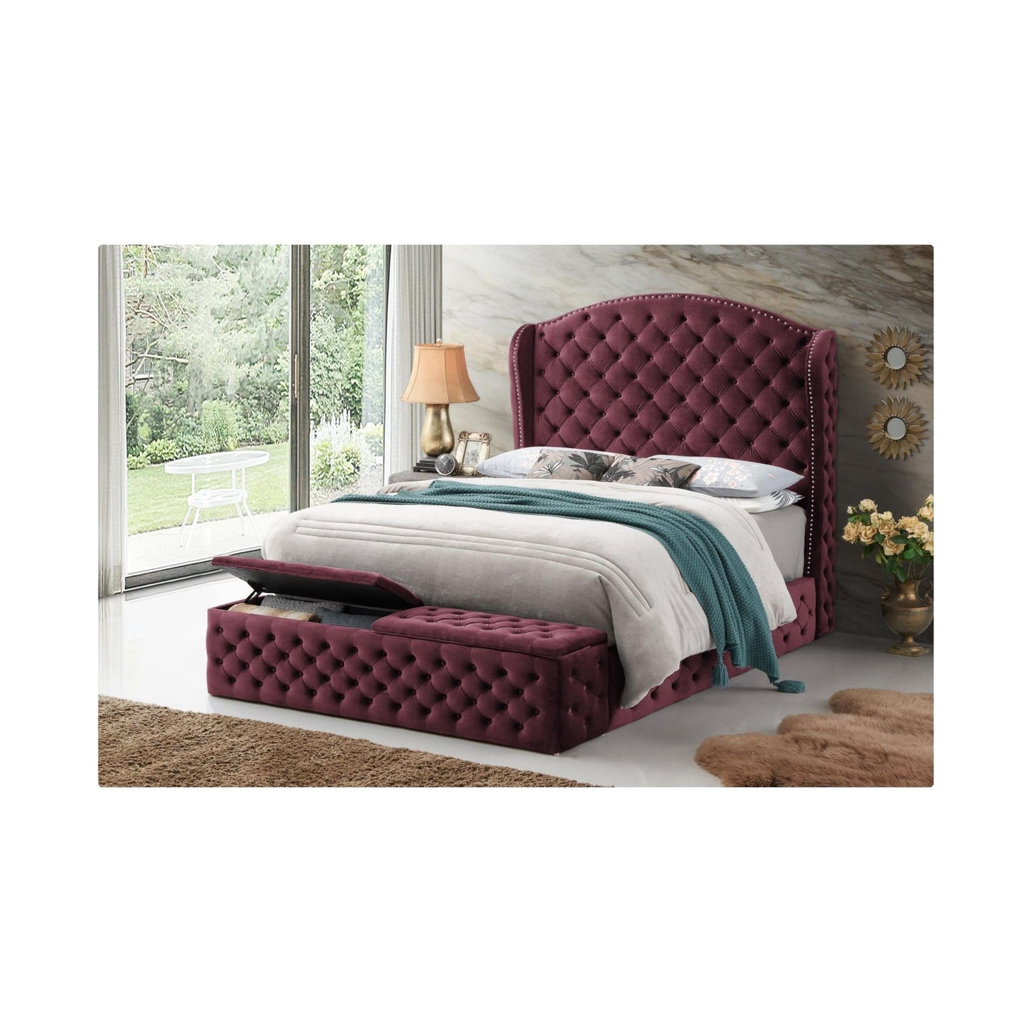 King Bed-B05 Burgundy