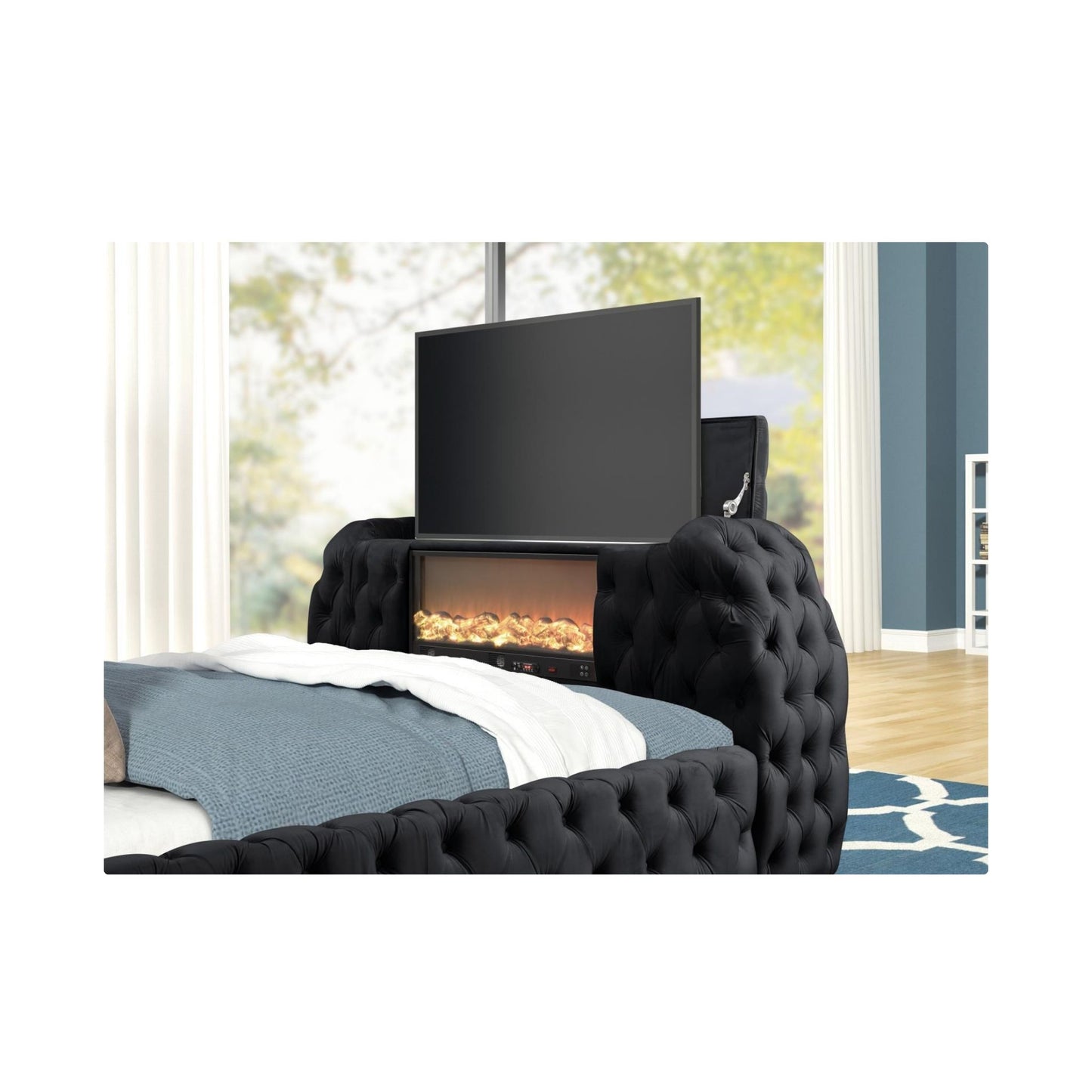 B140 Upholstered Velvet Bed