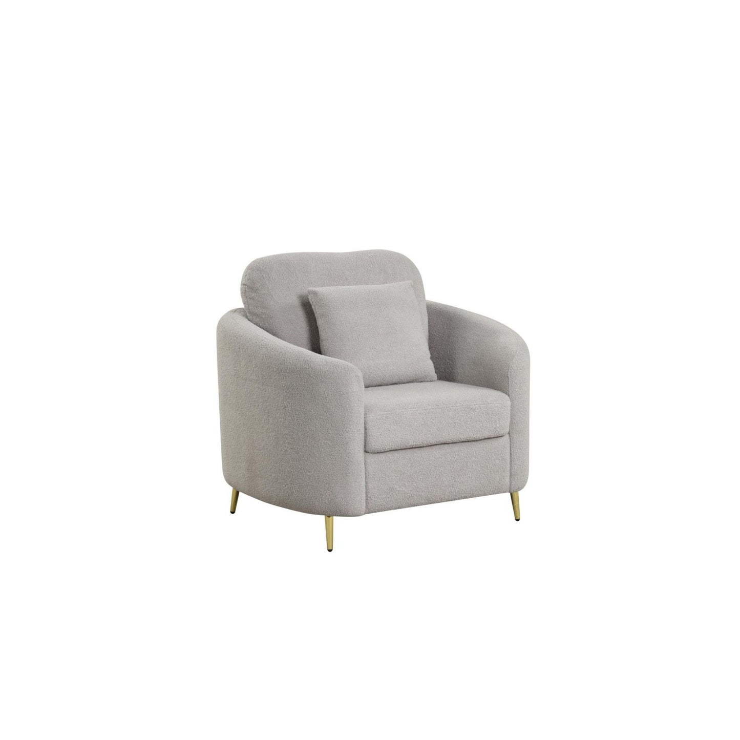 Albany - Gray Upholstered Chair and gold