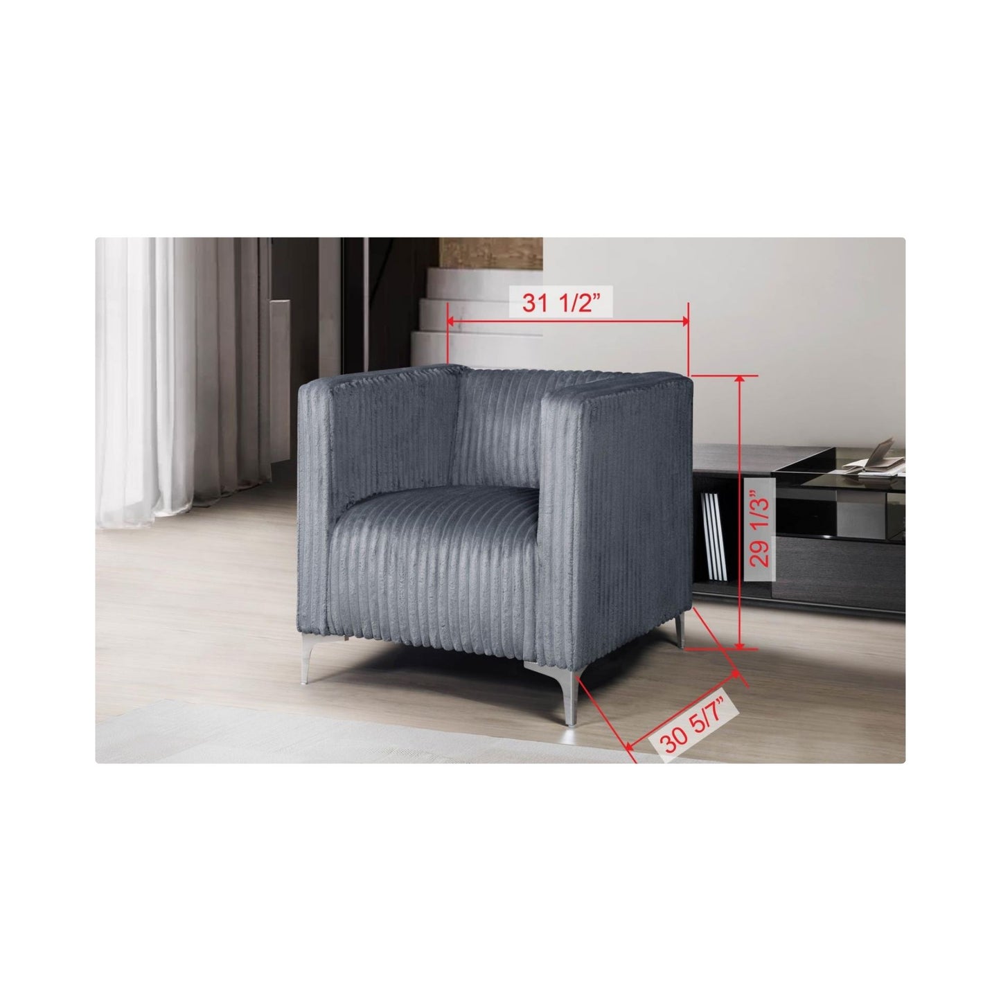 Austin - SL (Gray), Velvet, Gray