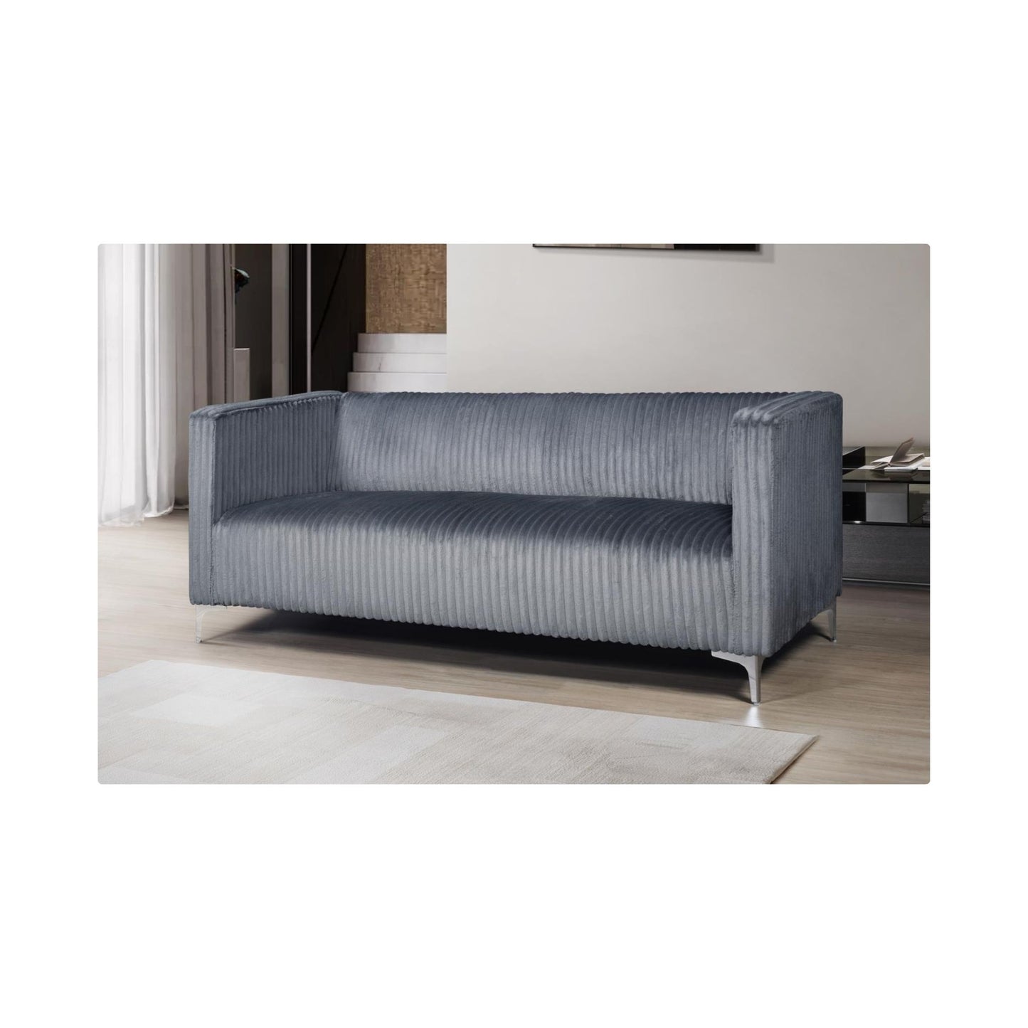 Austin - Sofa (Gray), Velvet, Gray