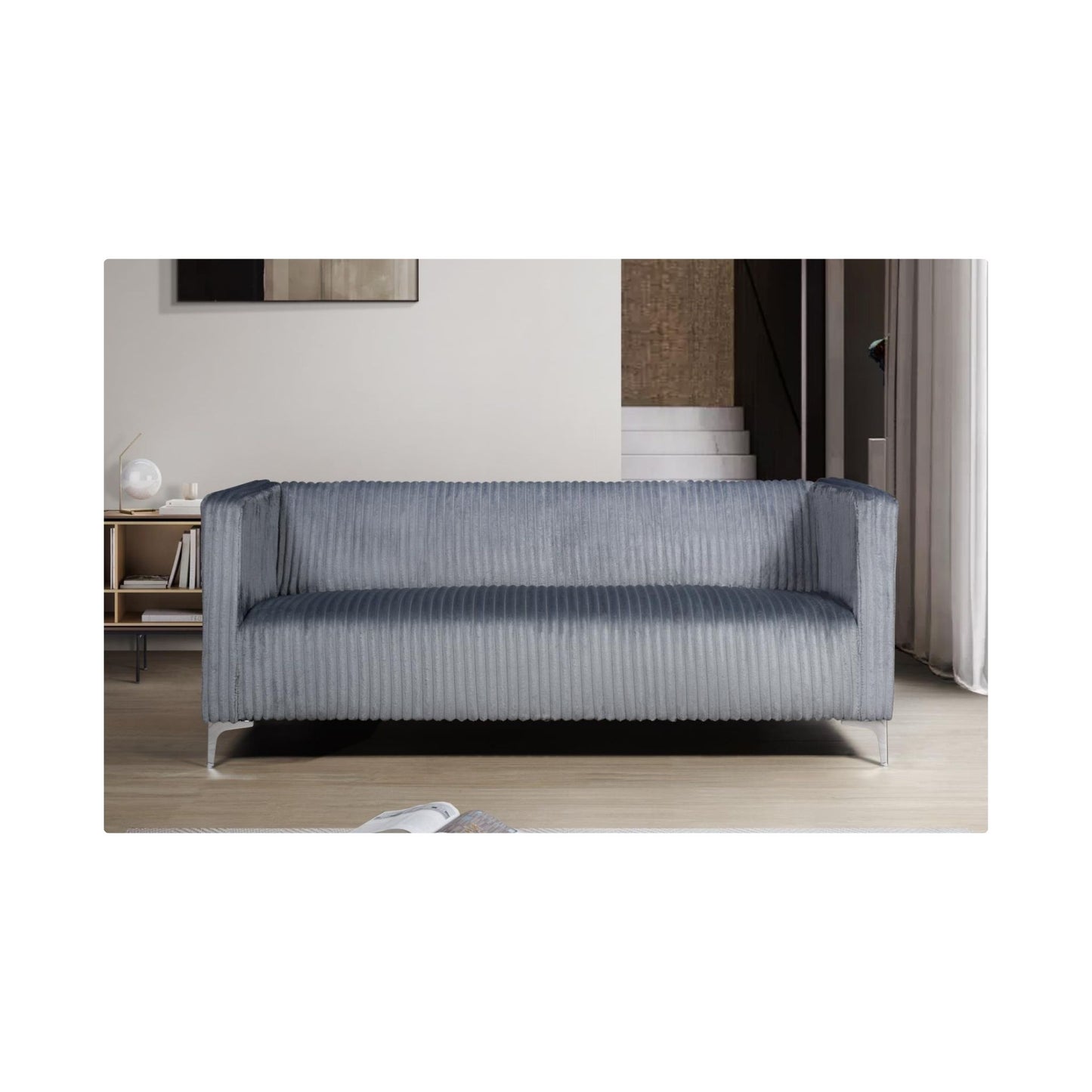 Austin - Sofa (Gray), Velvet, Gray bold