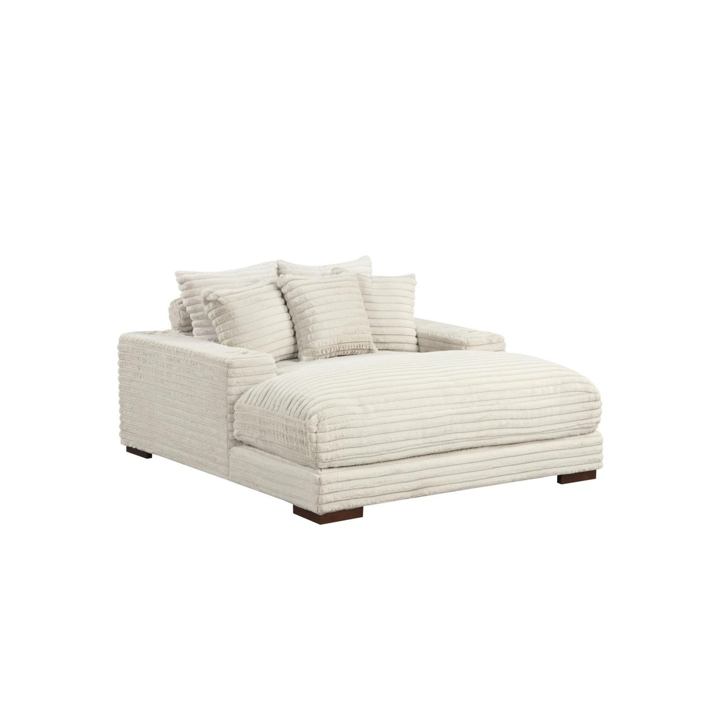 Julia - Beige Chaise Lounge with Two Cup Holder,