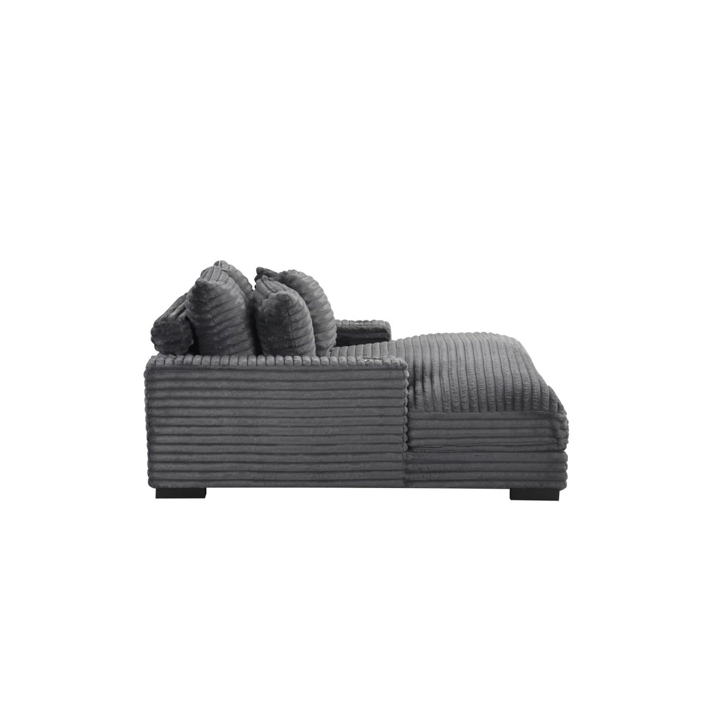 Julia - Charcoal Chaise Lounge Two Cup Holder,