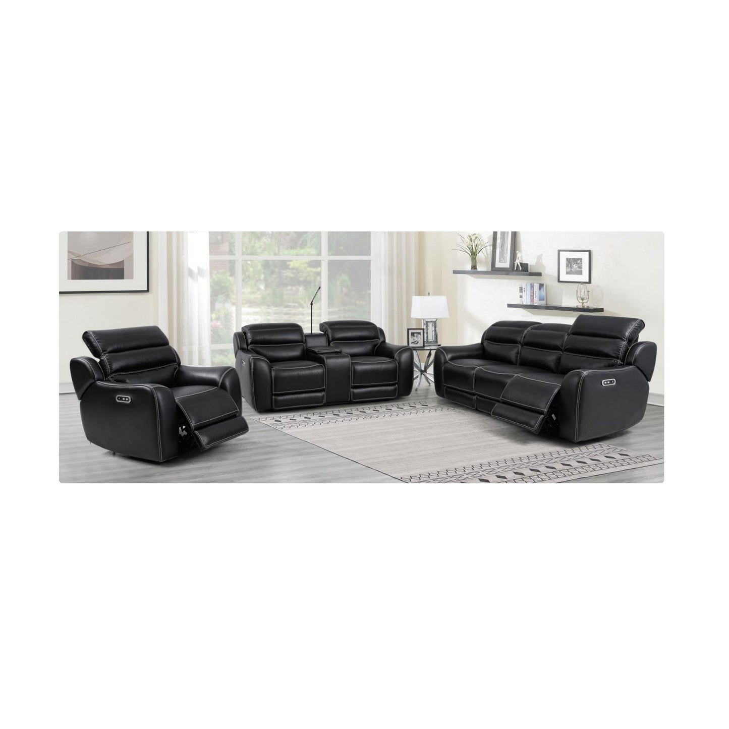 Black Leather living room set