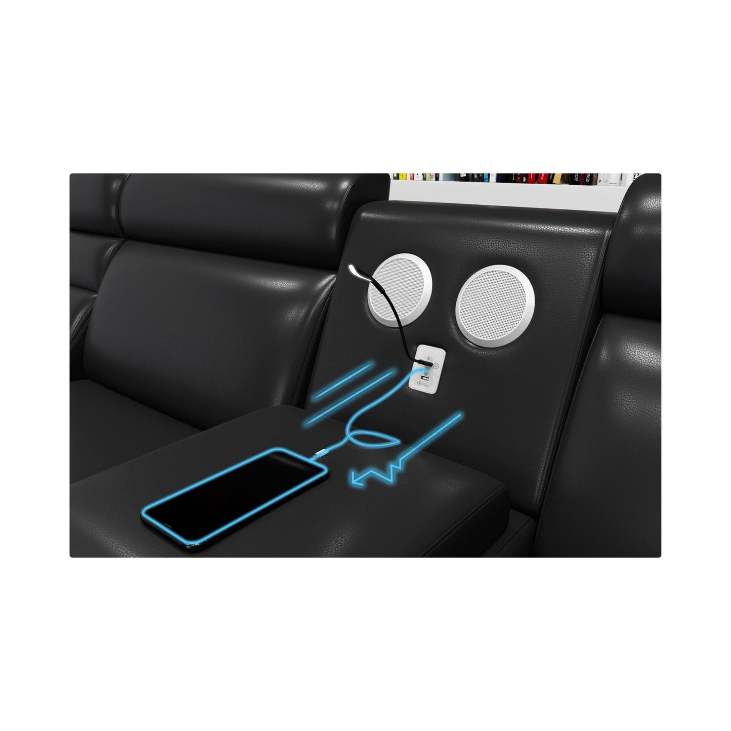 Tokyo - Black Armless Chair with Multi Color LED