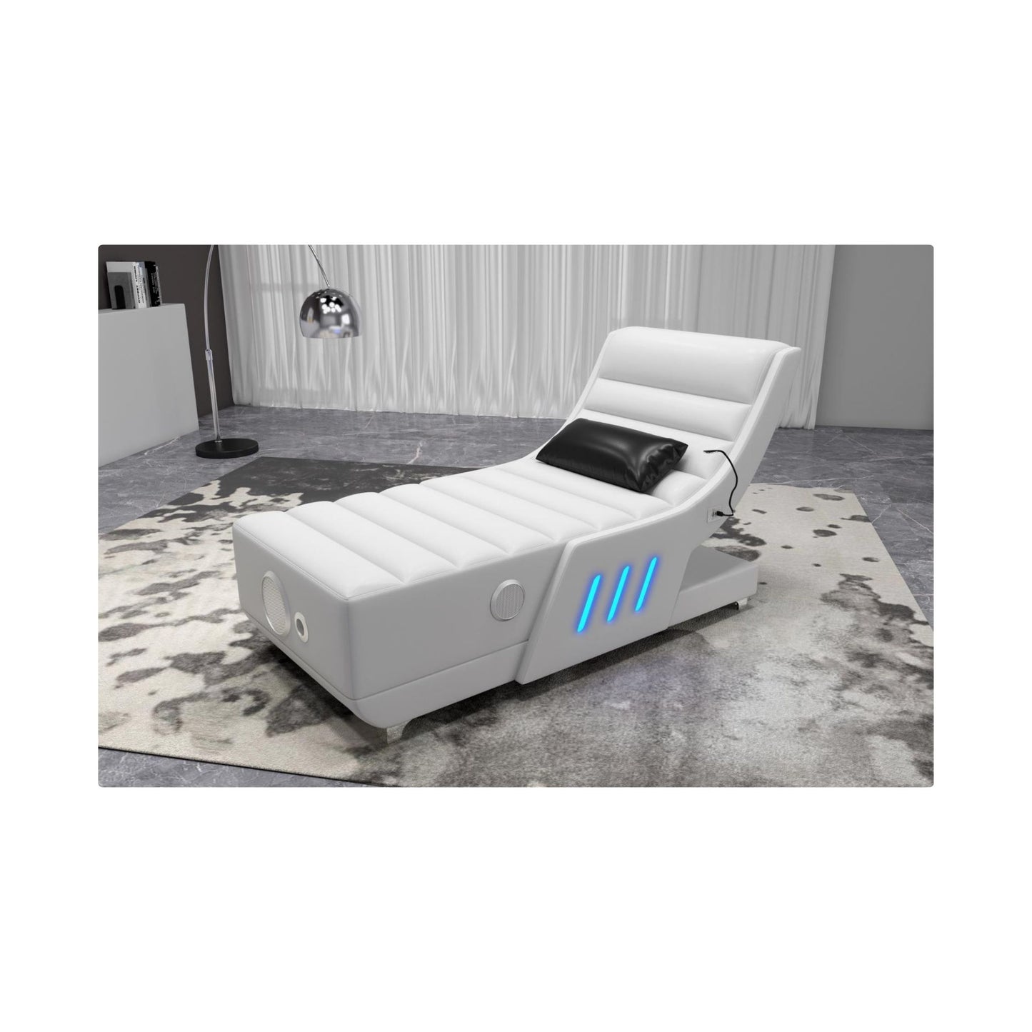 Tokyo - White Armless Chair with Multi Color LED
