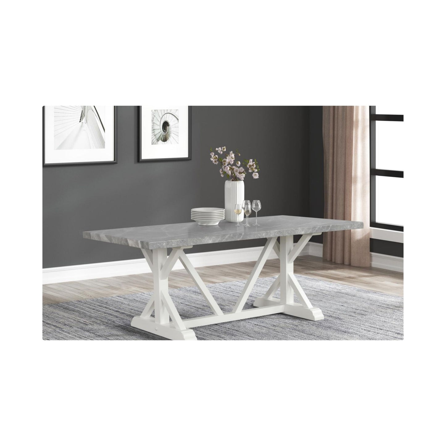 D211 Gray Faux Marble Top