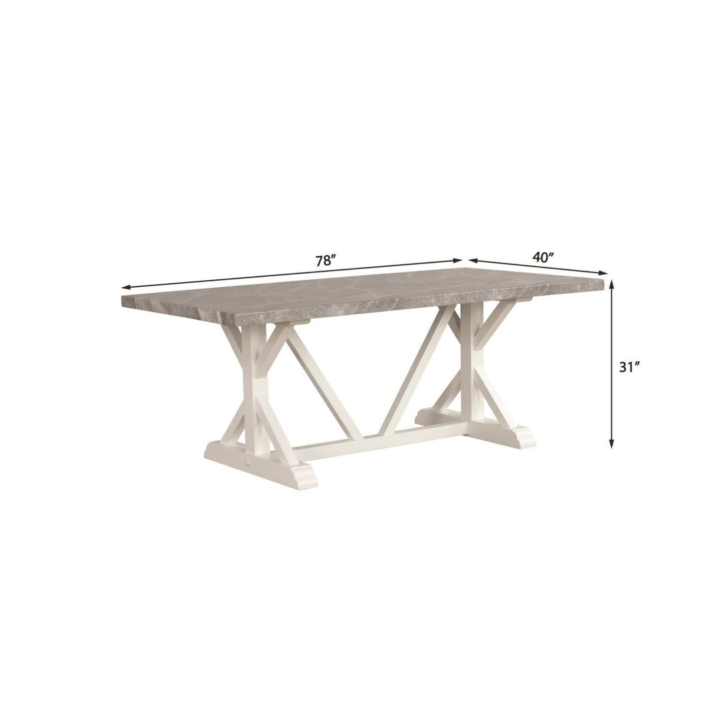 D211 Gray Faux Marble Top