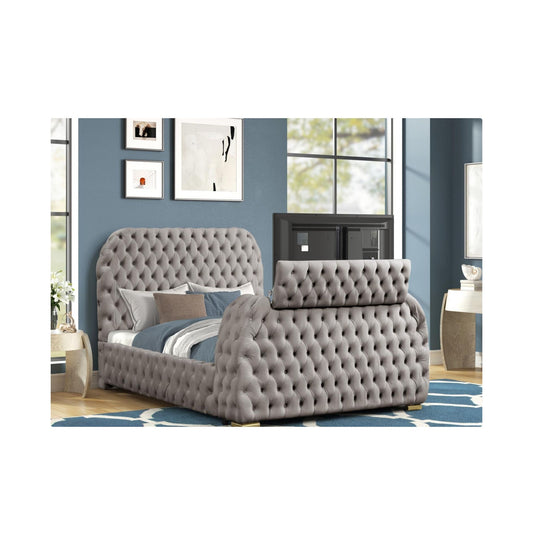 B141 Upholstered Velvet Bed