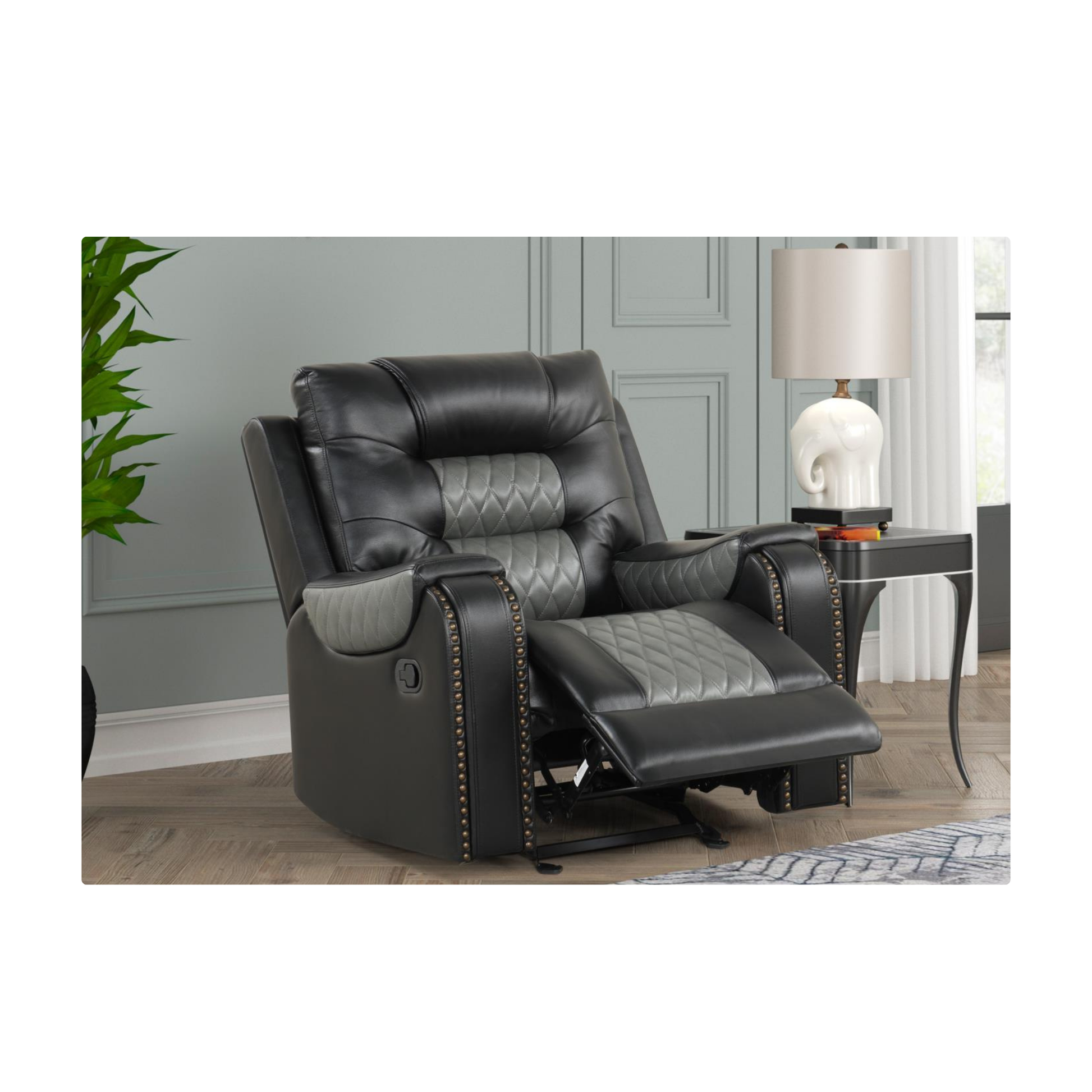 2 tone grey recliner