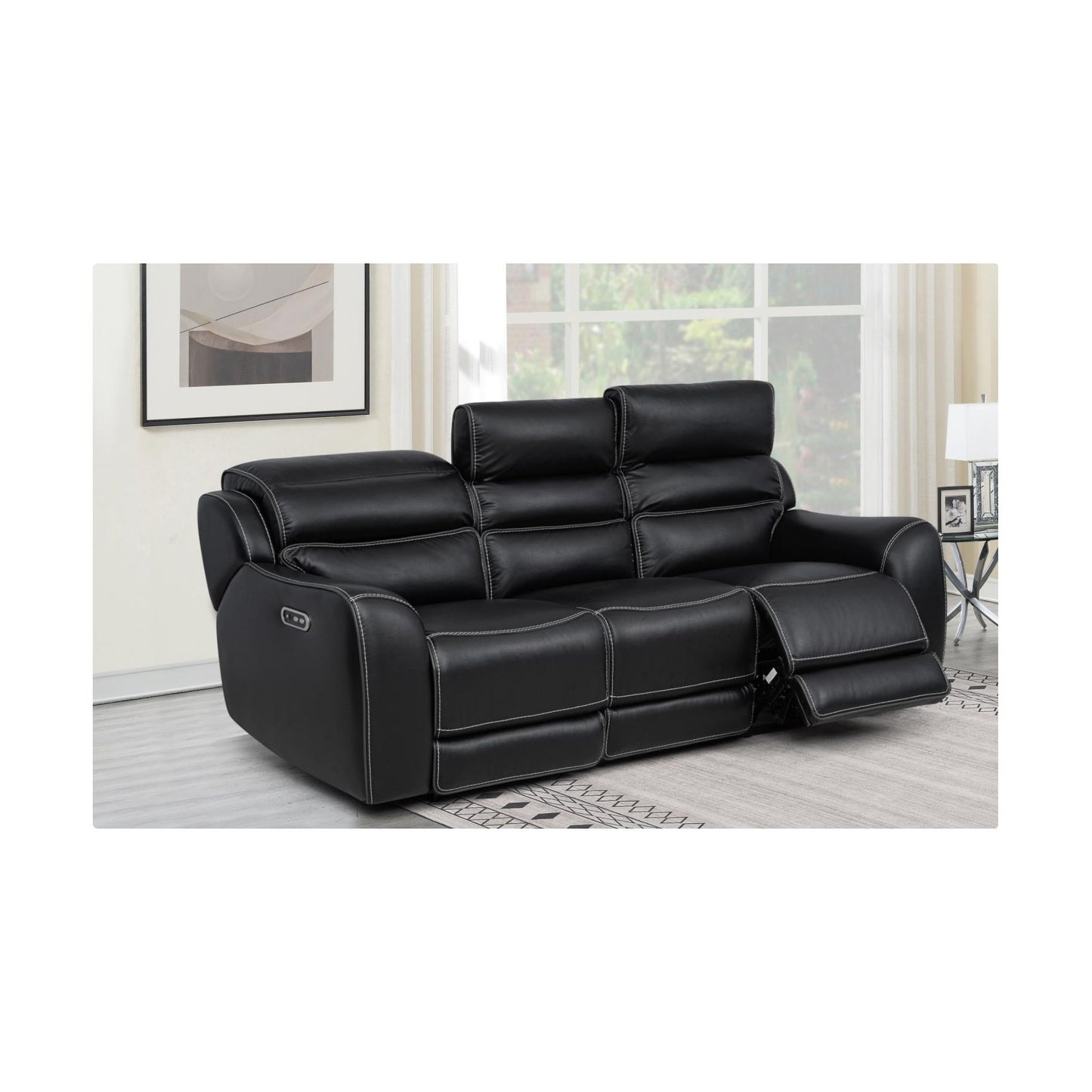 Black Leather Sofa set