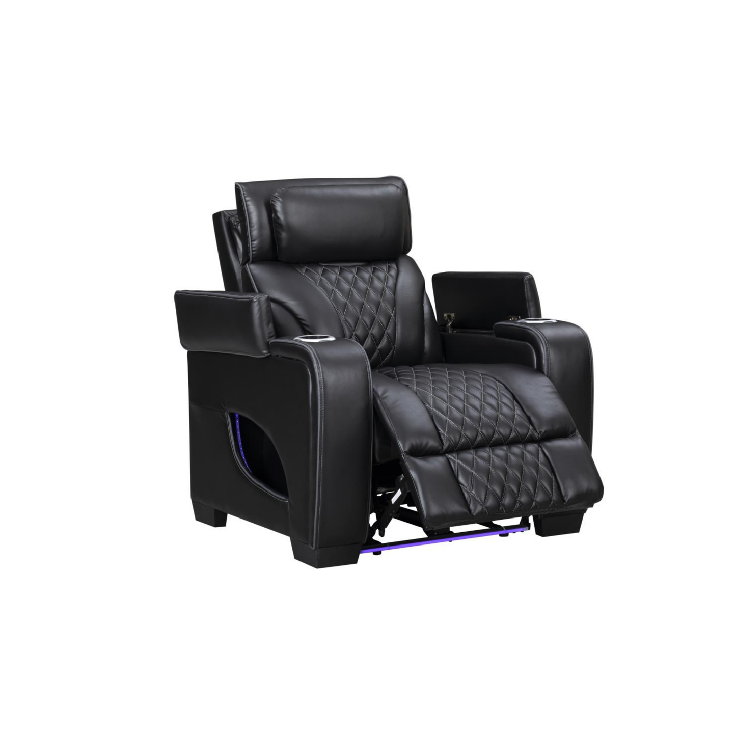 Black recliner and storage