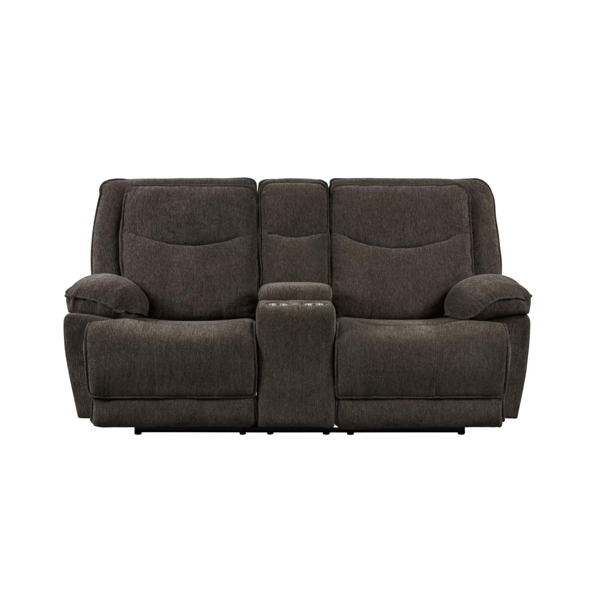 Brown love seat set