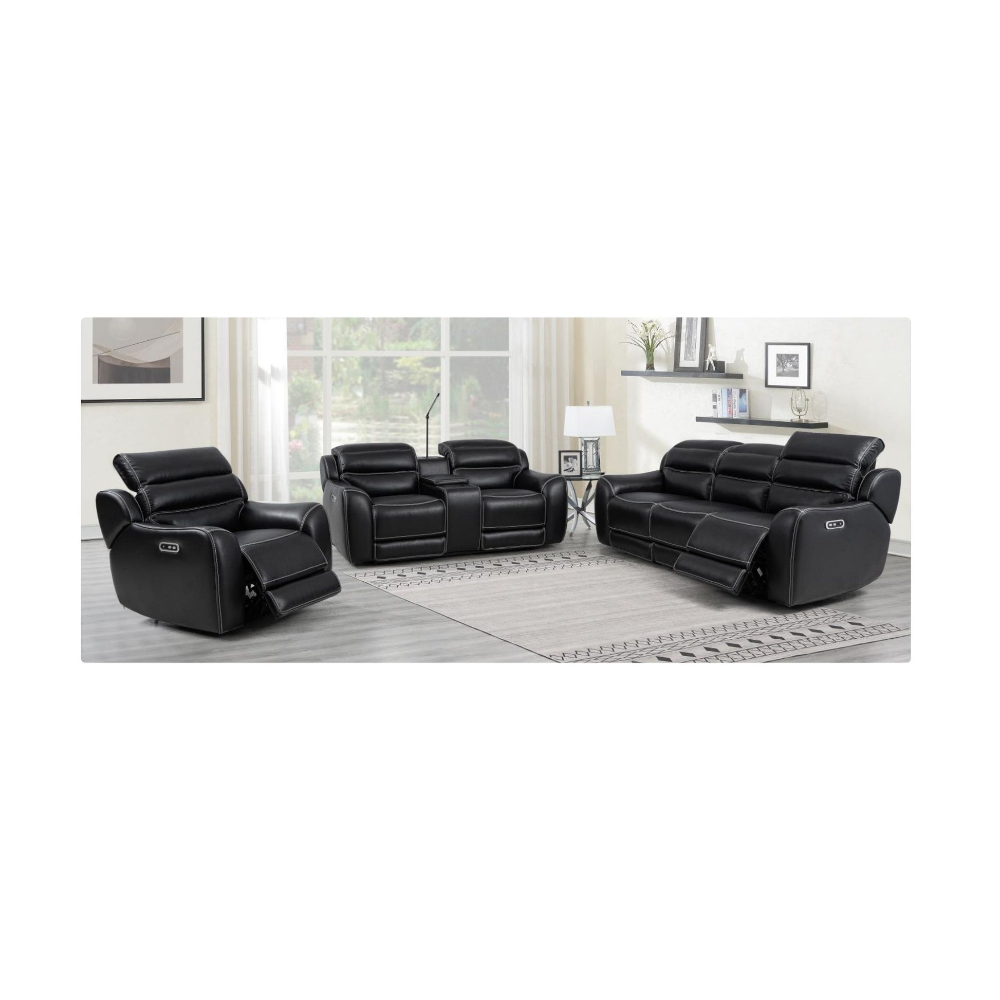 Black Leather living room set 