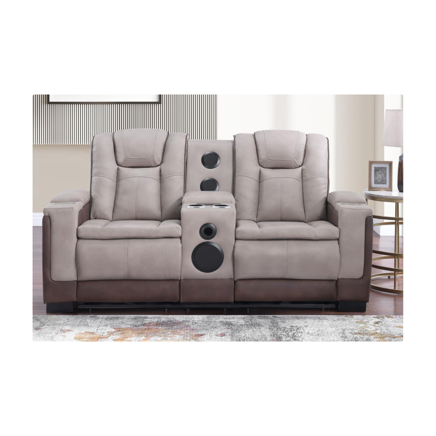 Love seat with speakers