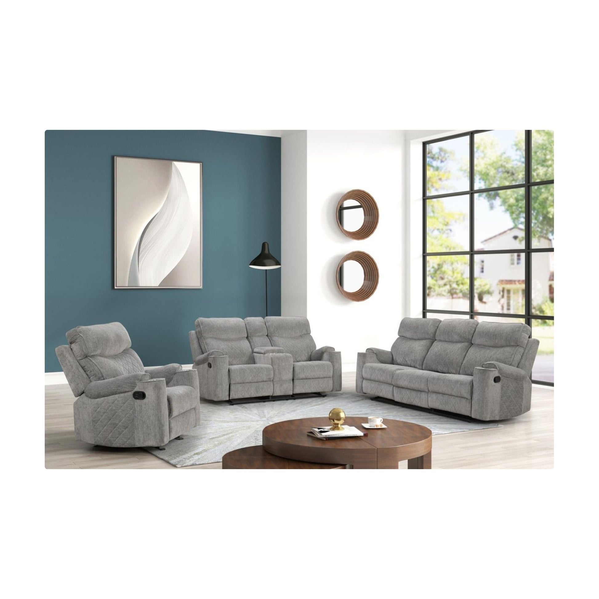 Manual Three piece living room recliner