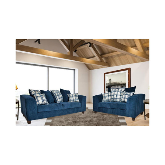 Pete - Loveseat, Stationary, Velvet, Blue Box