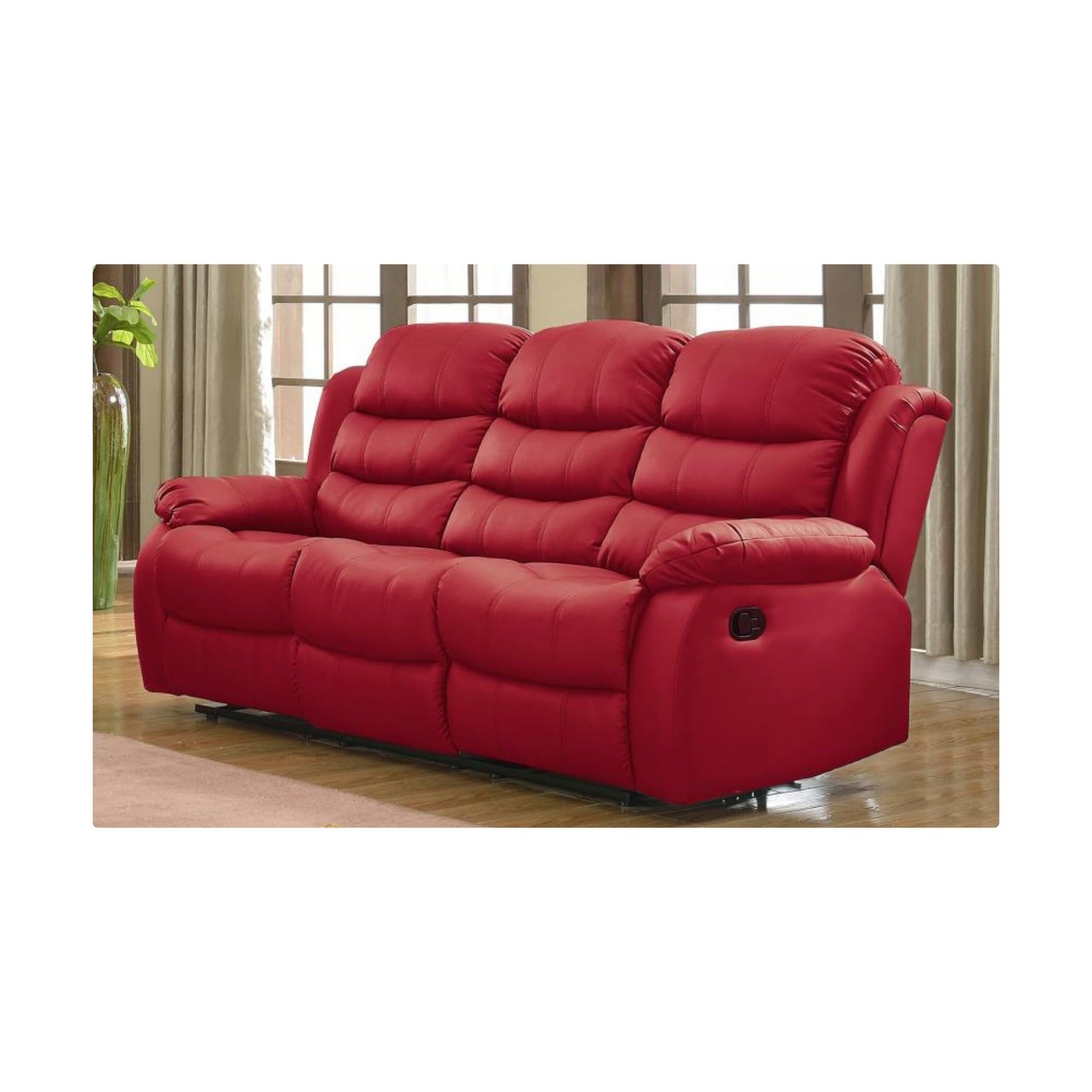 Red recliner sofa