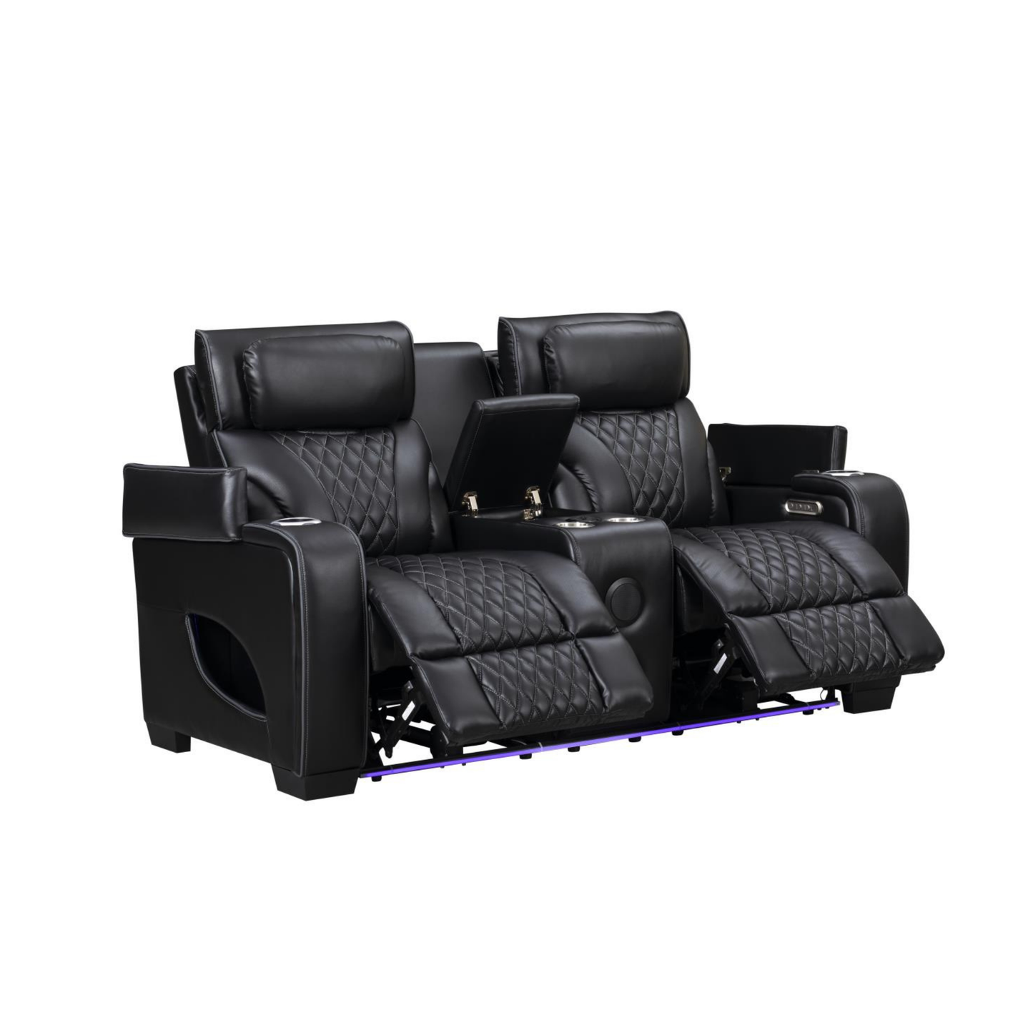 Sofa with speakers and storages