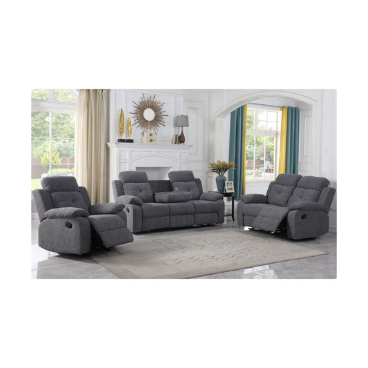 gray living room set recliner