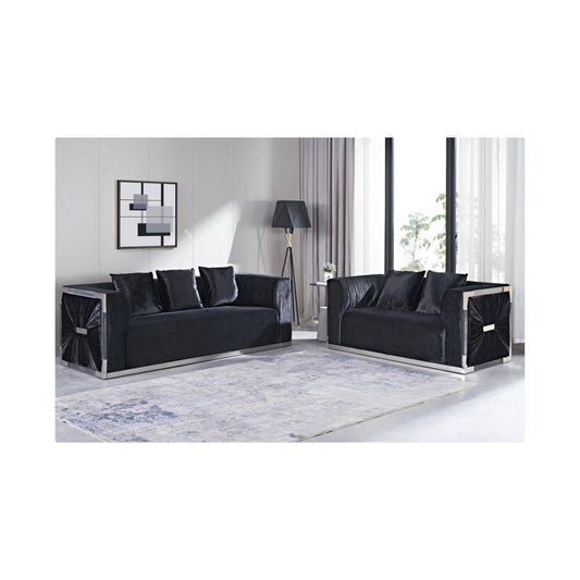 two piece black livingroom set