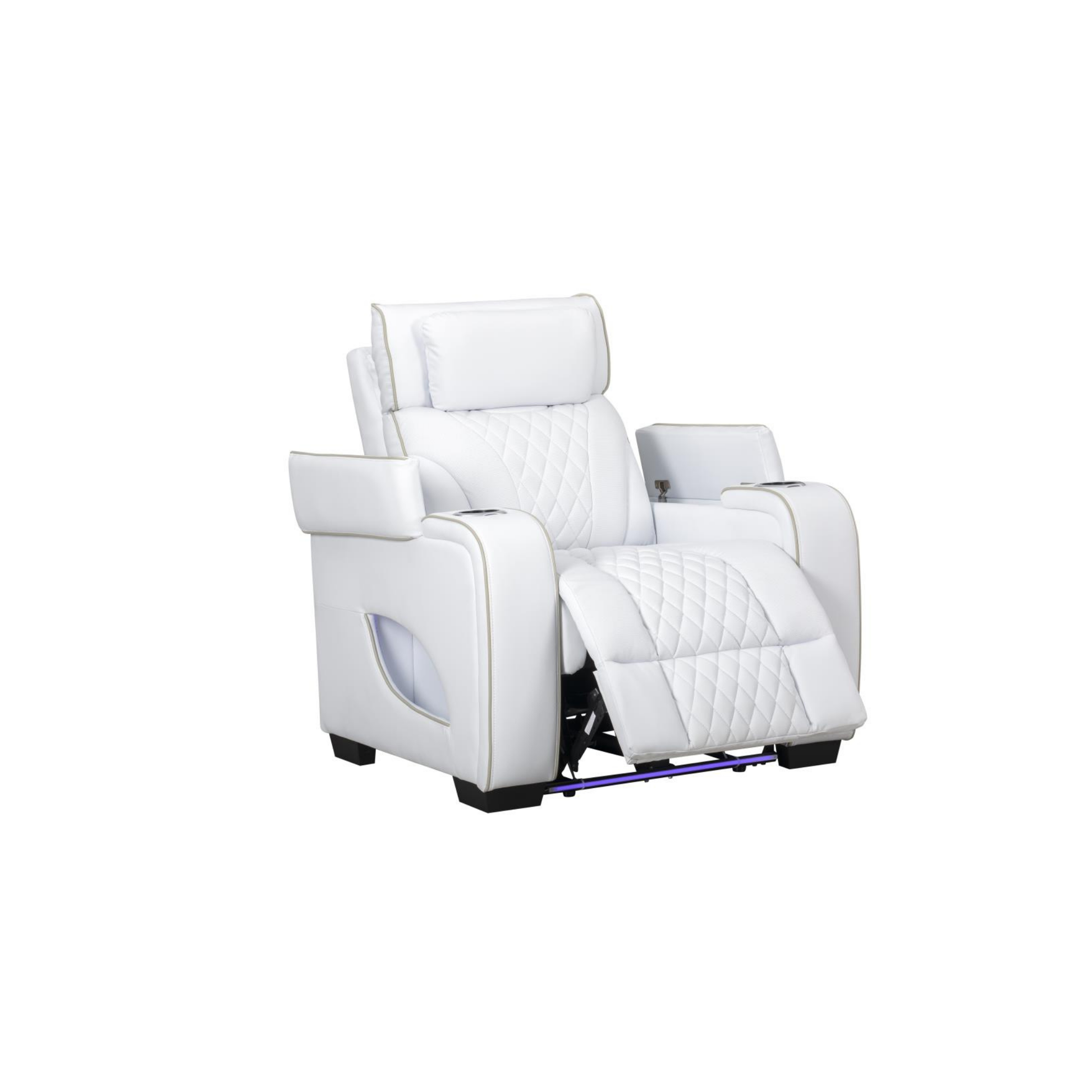 white livingroom set recliner